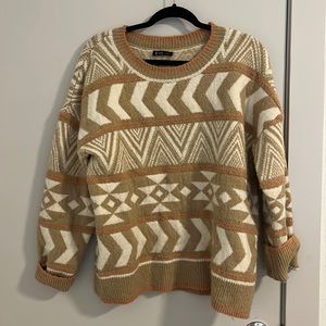 Neutral Aztec knit sweater